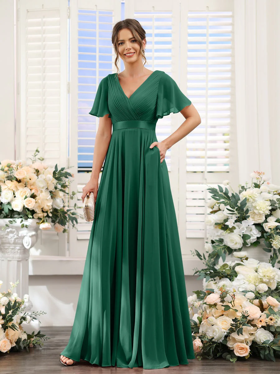 Robe de demoiselle d'honneur trapèze pour femme – Style élégant et formel pour une cérémonie de mariage - Image 58