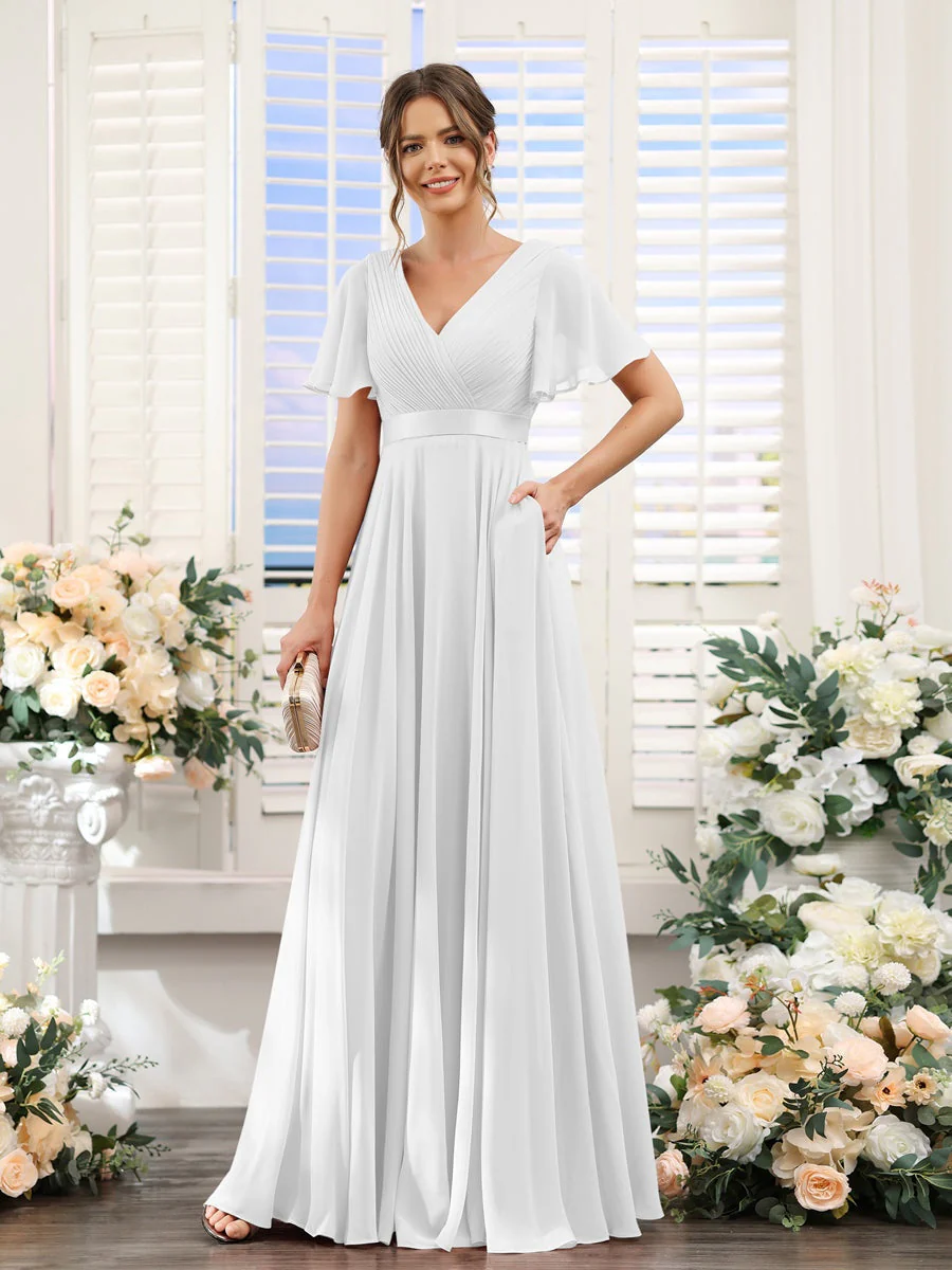 Robe de demoiselle d'honneur trapèze pour femme – Style élégant et formel pour une cérémonie de mariage - Image 61
