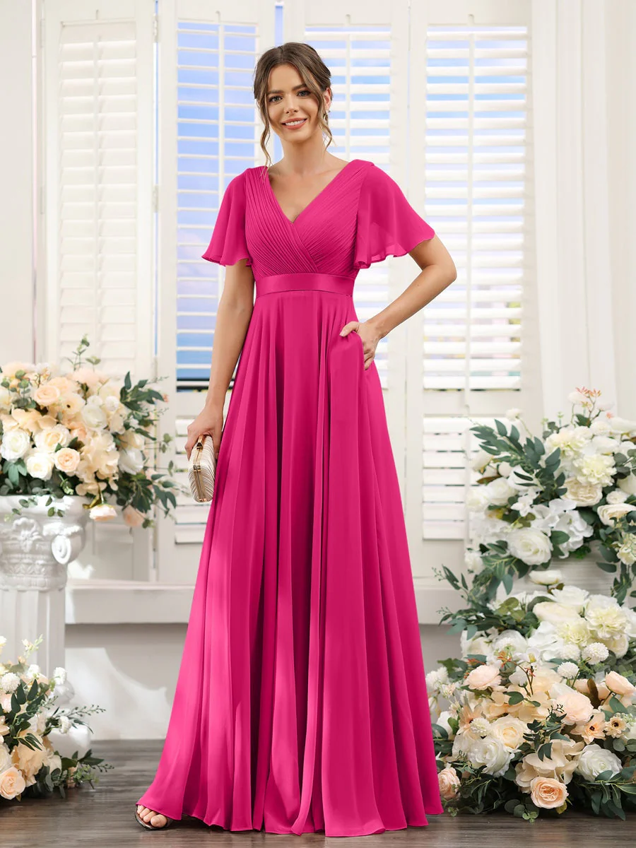 Robe de demoiselle d'honneur trapèze pour femme – Style élégant et formel pour une cérémonie de mariage - Image 62