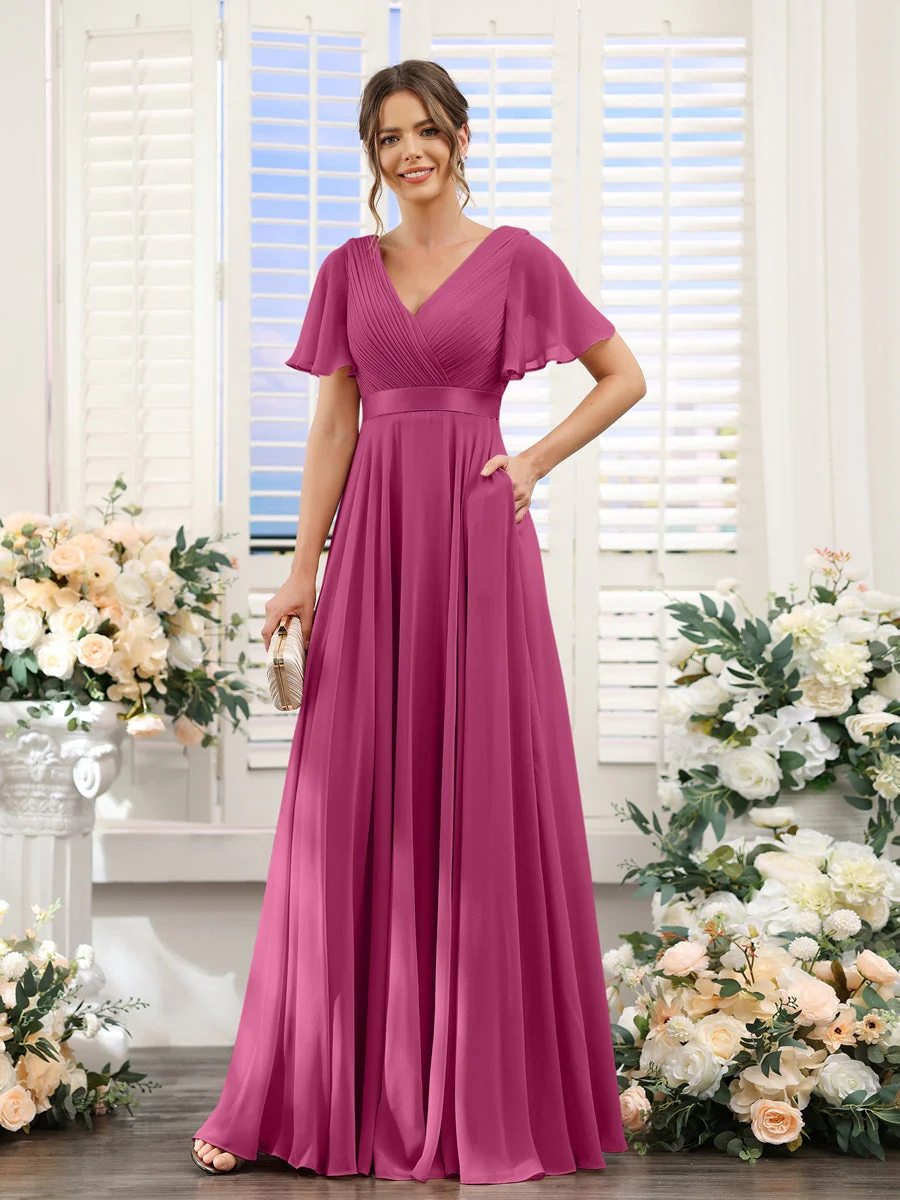 Robe de demoiselle d'honneur trapèze pour femme – Style élégant et formel pour une cérémonie de mariage - Image 64