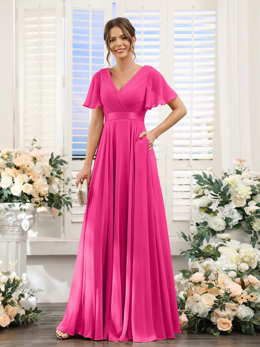 Robe de demoiselle d'honneur trapèze pour femme – Style élégant et formel pour une cérémonie de mariage - Image 66