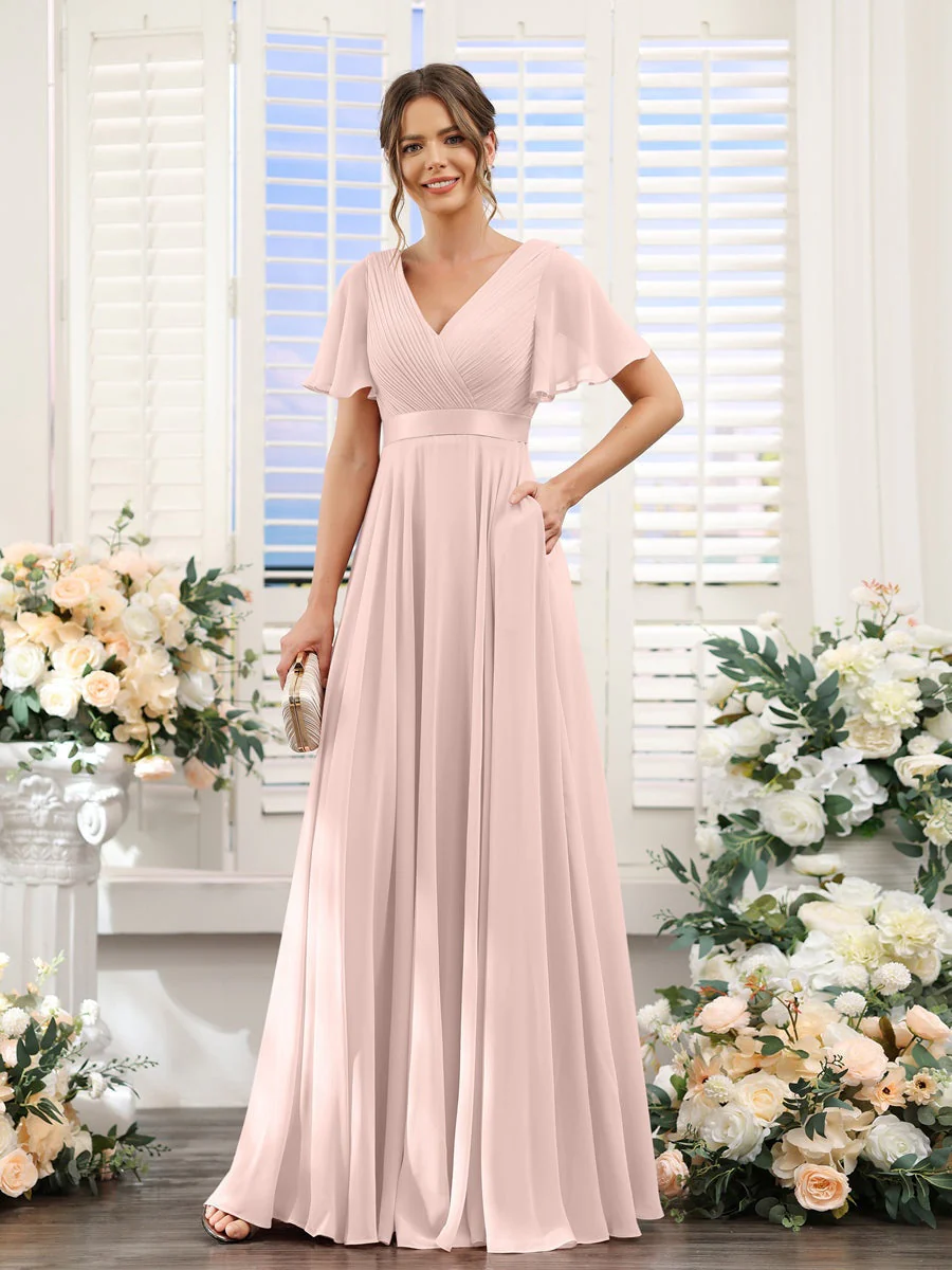 Robe de demoiselle d'honneur trapèze pour femme – Style élégant et formel pour une cérémonie de mariage - Image 67