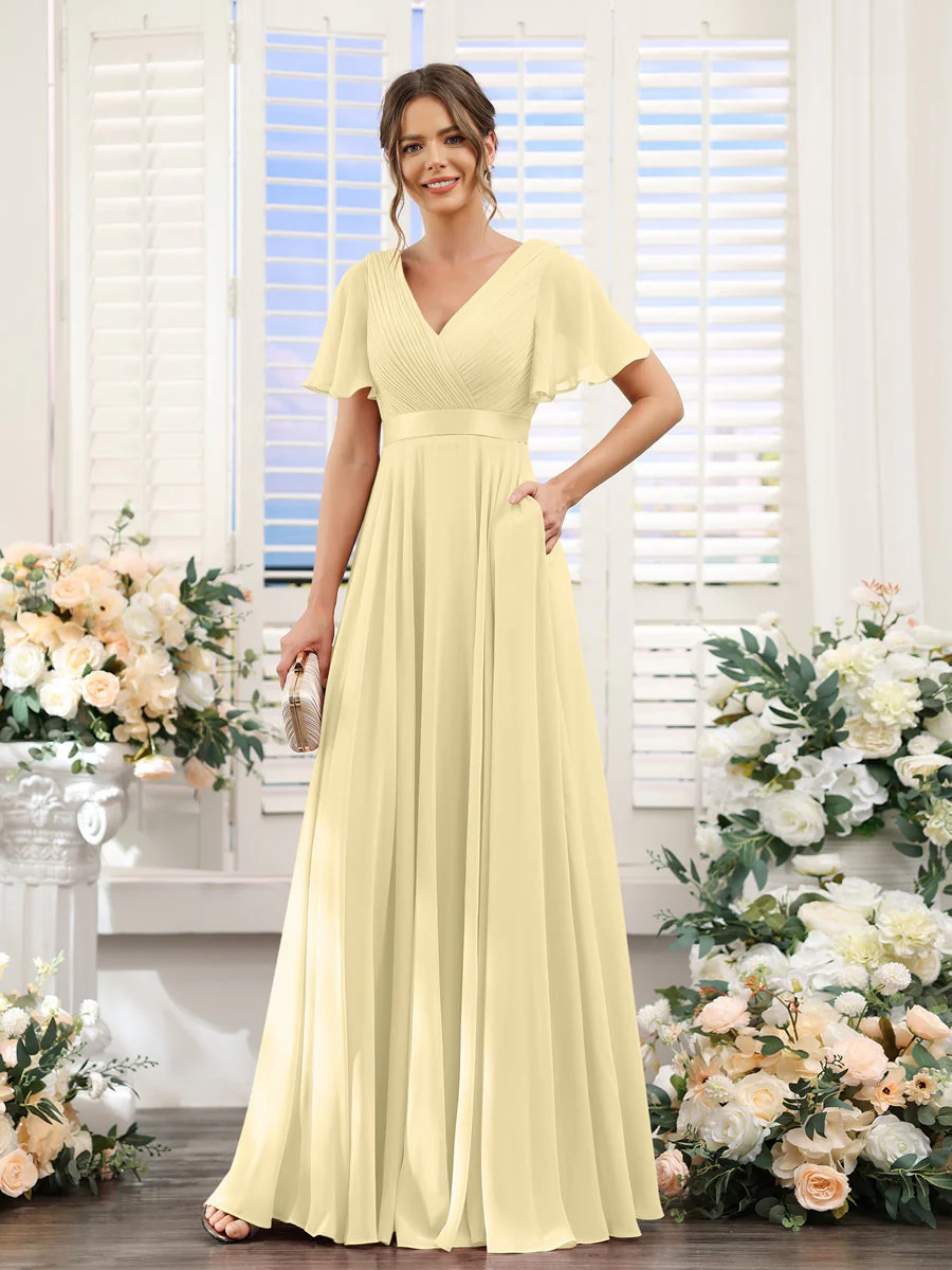Robe de demoiselle d'honneur trapèze pour femme – Style élégant et formel pour une cérémonie de mariage - Image 68