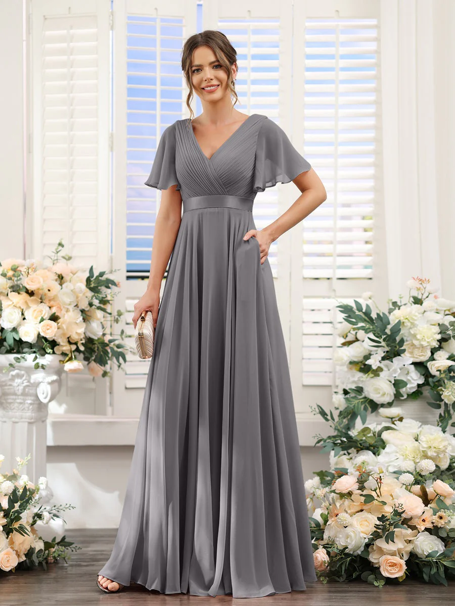 Robe de demoiselle d'honneur trapèze pour femme – Style élégant et formel pour une cérémonie de mariage - Image 69