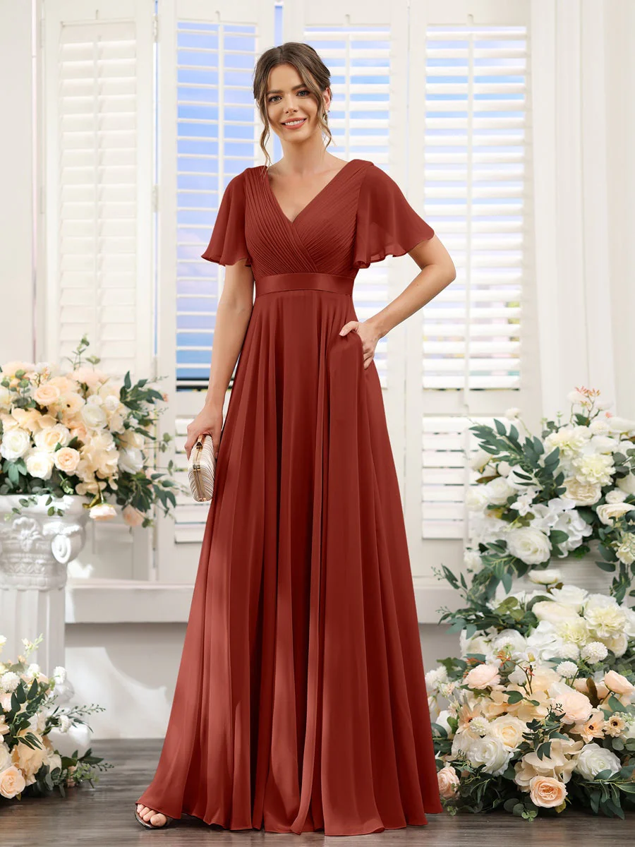 Robe de demoiselle d'honneur trapèze pour femme – Style élégant et formel pour une cérémonie de mariage - Image 72