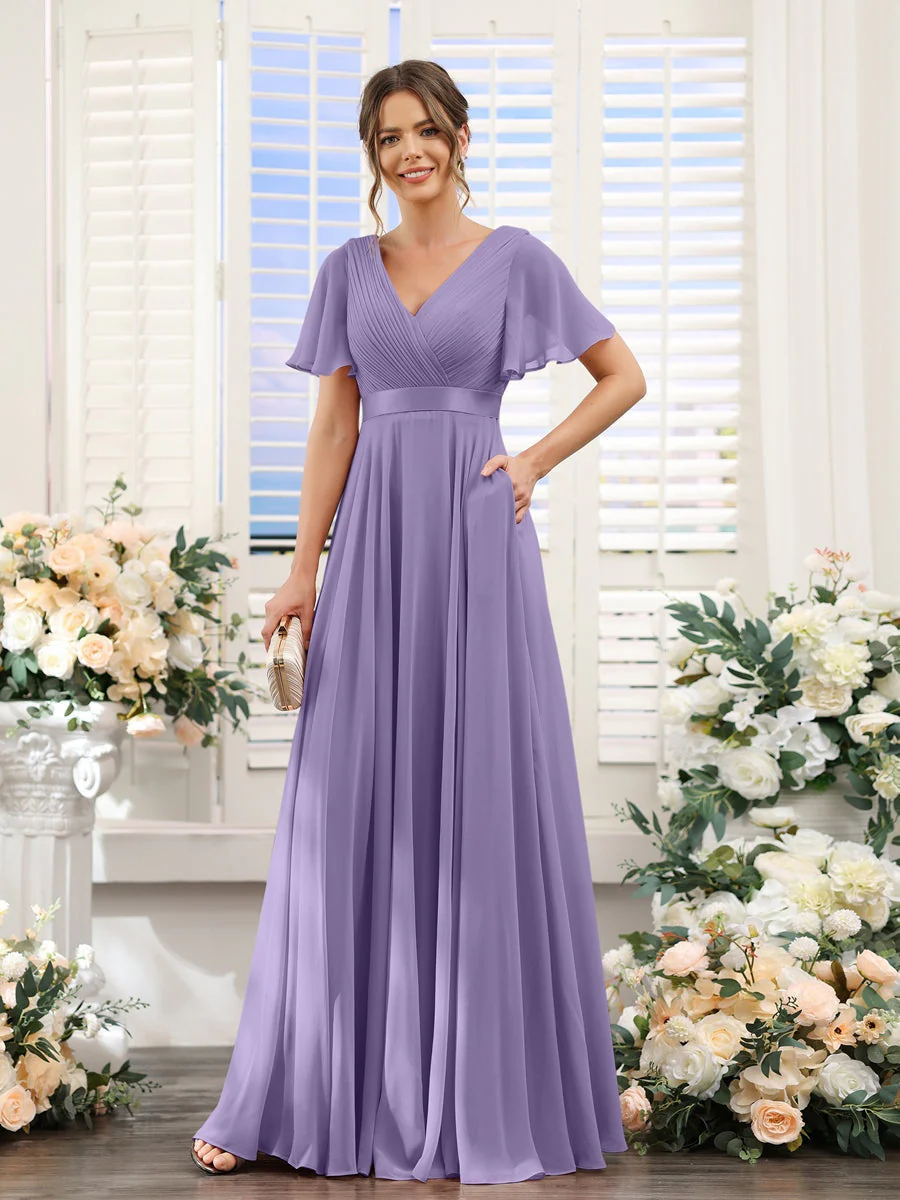 Robe de demoiselle d'honneur trapèze pour femme – Style élégant et formel pour une cérémonie de mariage - Image 73