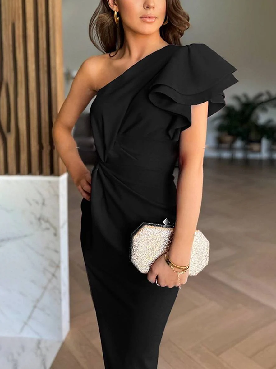 Robe de soirée asymétrique avec fente – Élégance et glamour - Image 16