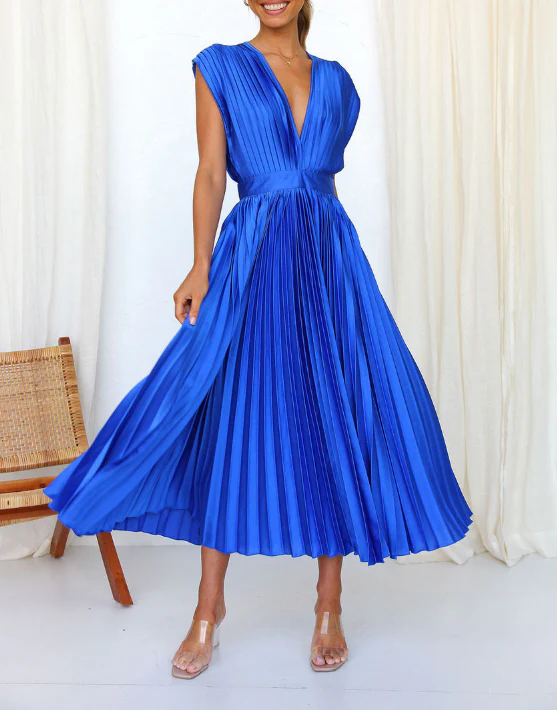 Robe de Soirée Longue Plissée élégante pour Femme - Image 3