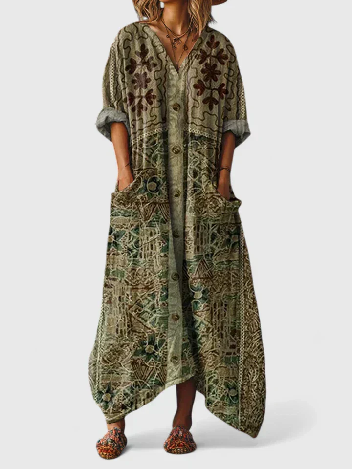 Robe décontractée et élégante pour femmes - Robe longue ample et colorée - Image 5
