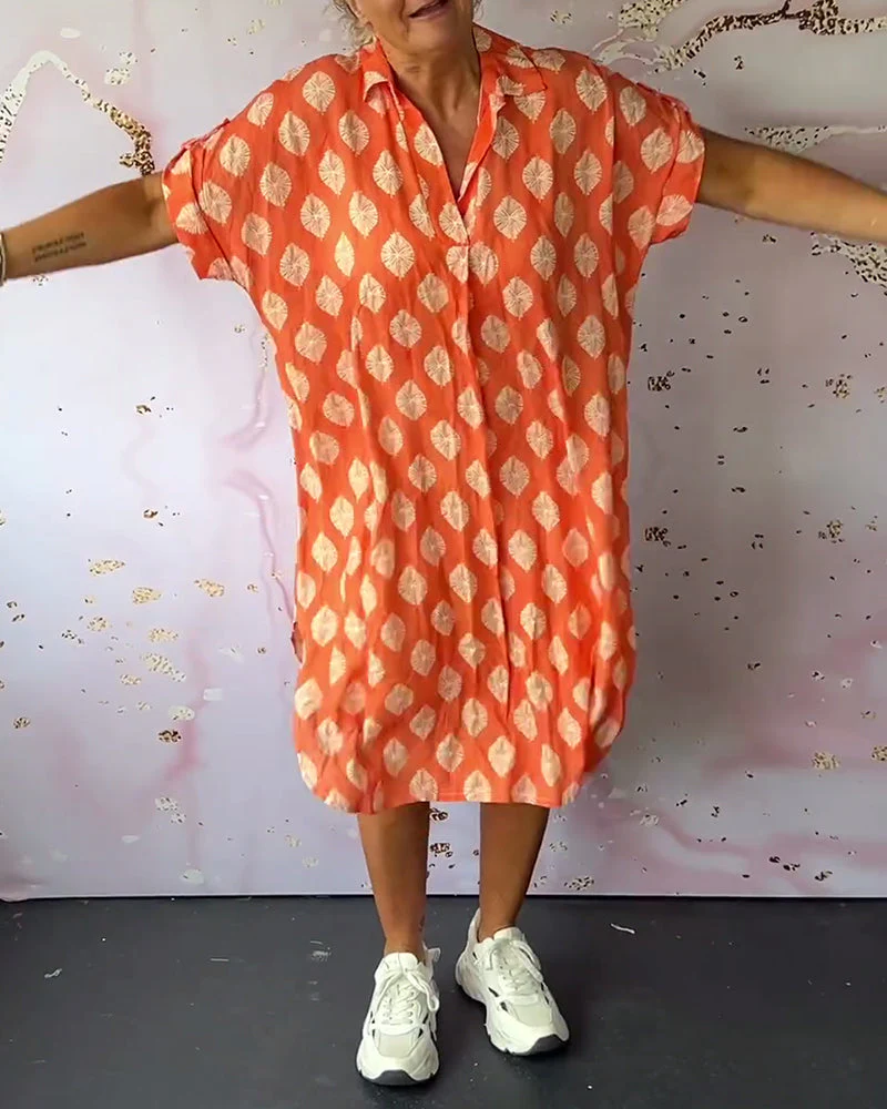 Robe Décontractée Femme Printemps – Col À Revers Manches Courtes Style Estival - Image 4