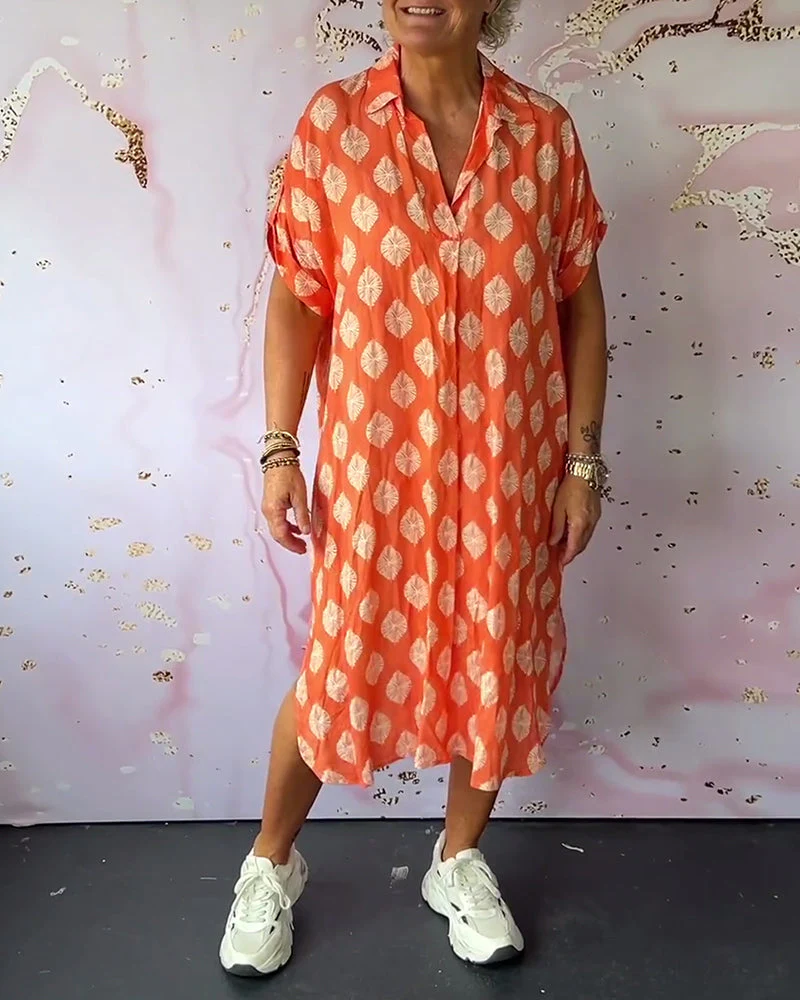 Robe Décontractée Femme Printemps – Col À Revers Manches Courtes Style Estival - Image 5
