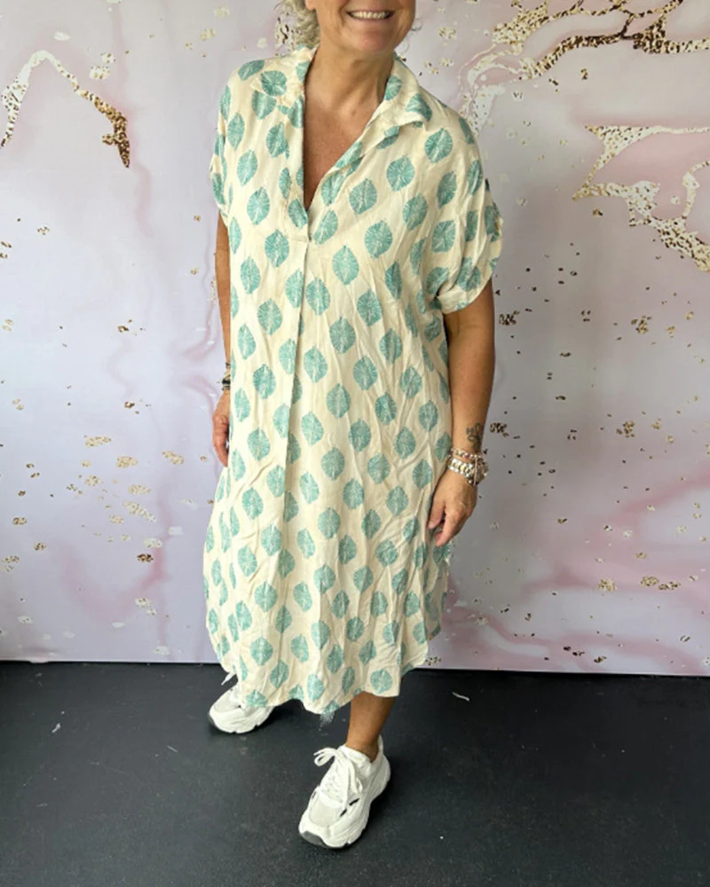 Robe Décontractée Femme Printemps – Col À Revers Manches Courtes Style Estival - Image 7