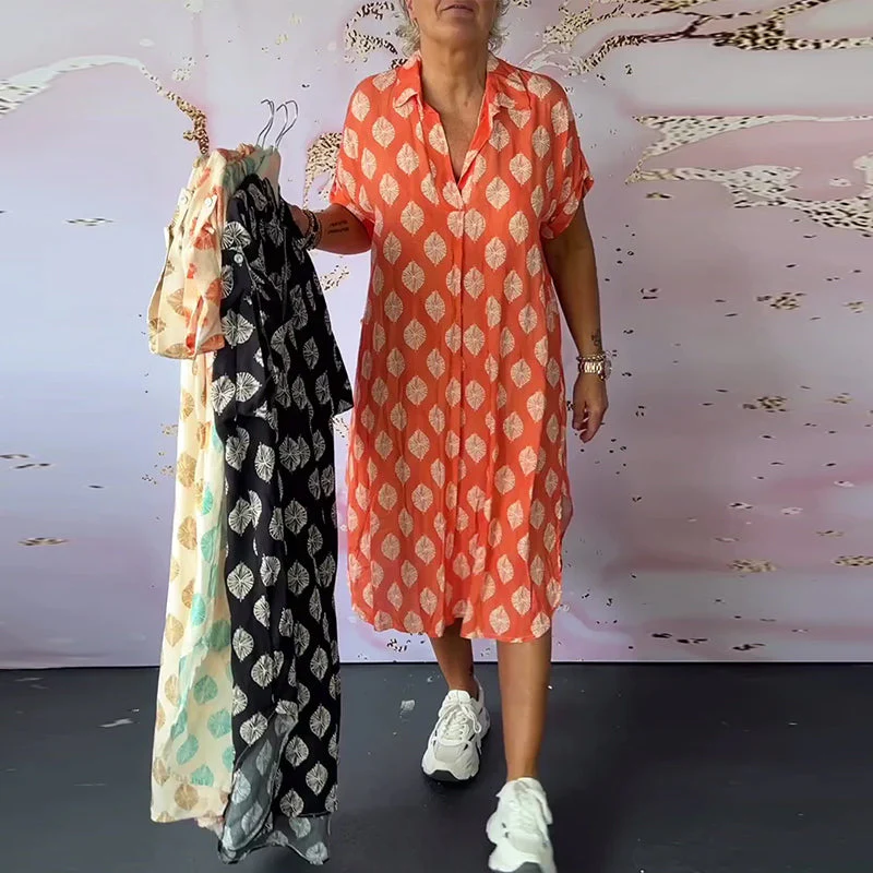 Robe Décontractée Femme Printemps – Col À Revers Manches Courtes Style Estival - Image 8