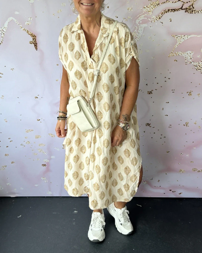 Robe Décontractée Femme Printemps – Col À Revers Manches Courtes Style Estival - Image 9