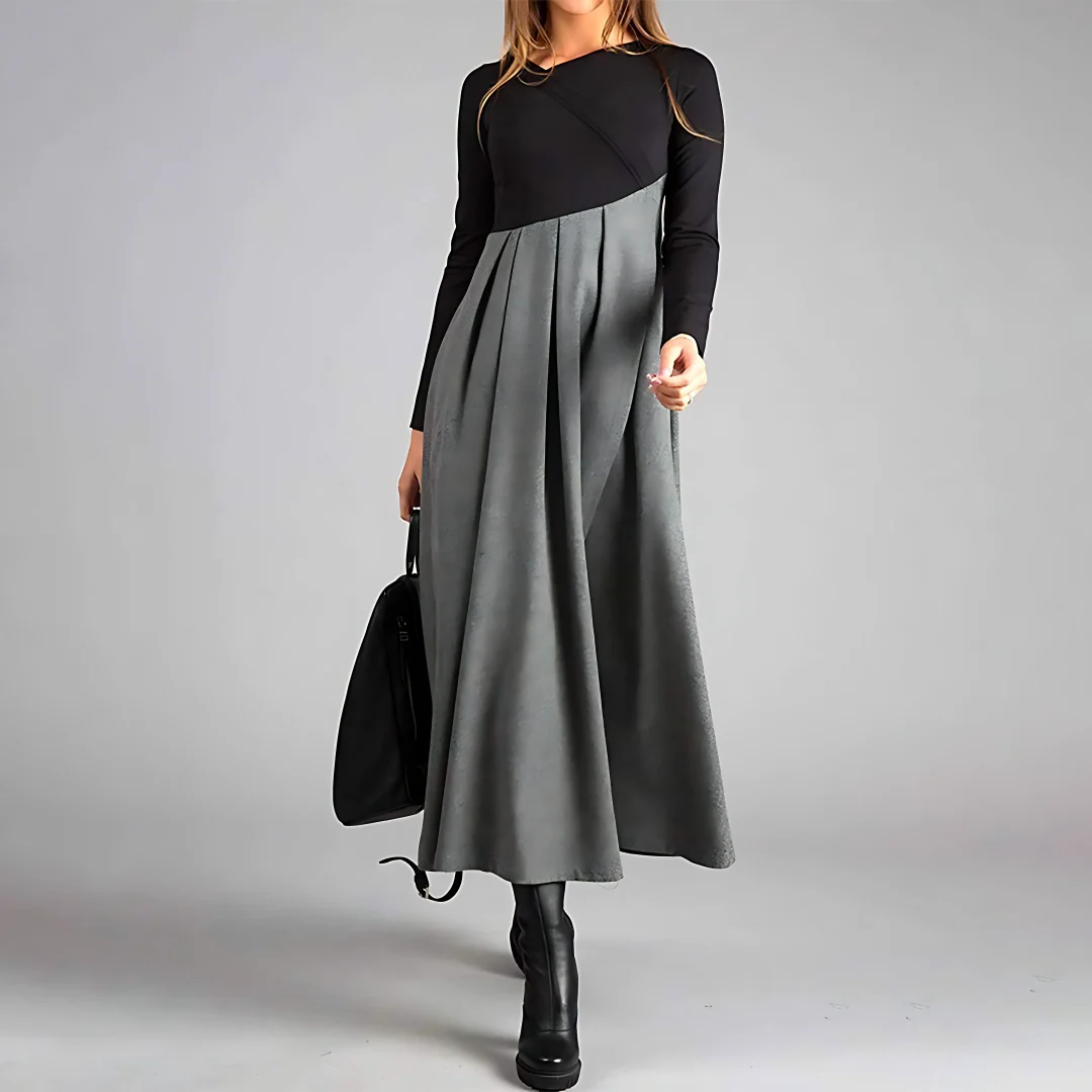 Robe Élégante  – Contraste Moderne pour un Style Sans Effort