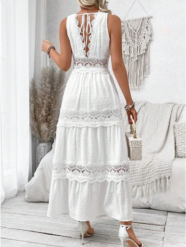 Robe en dentelle à col V – Robe femme élégante et flatteuse - Image 2