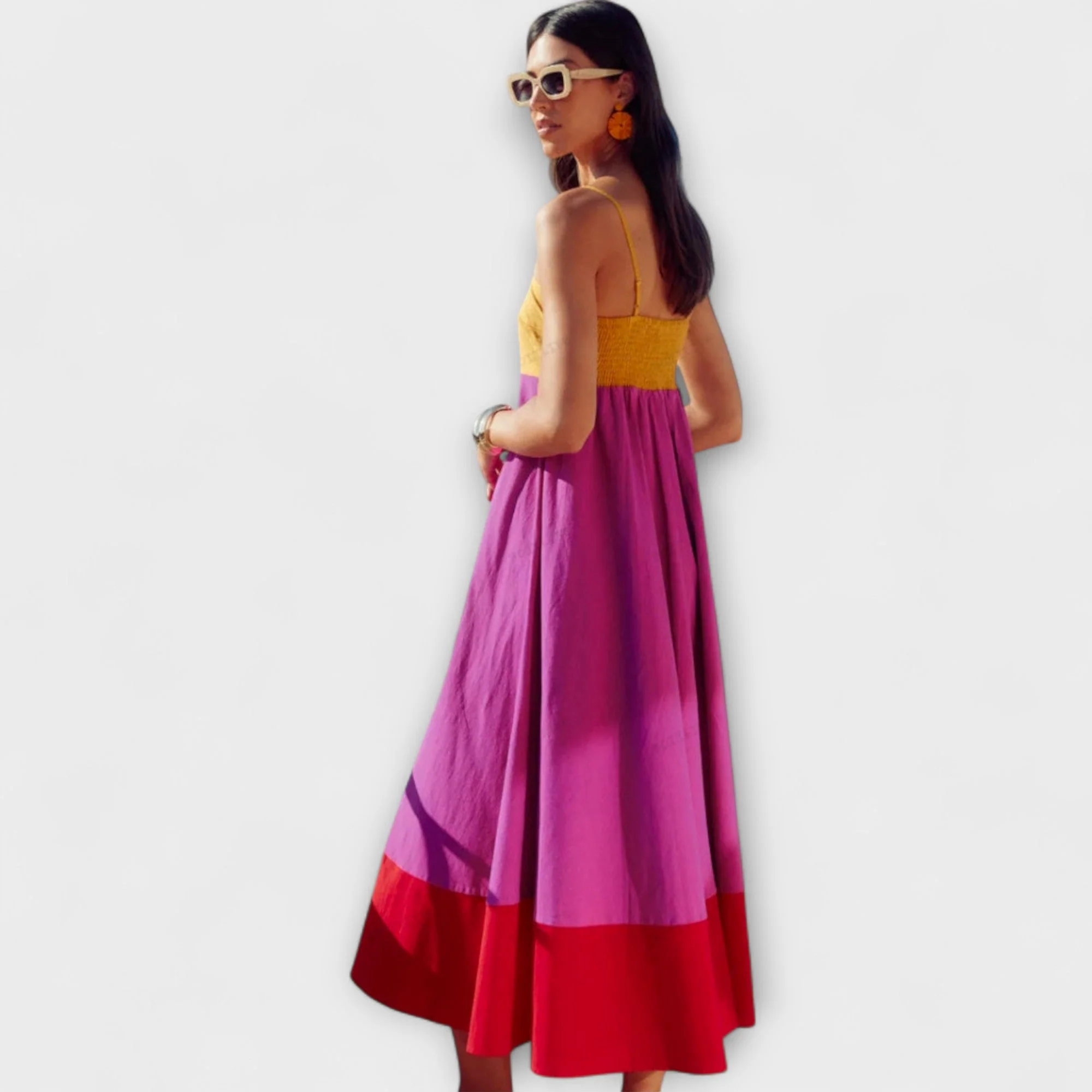 Robe femme a bretelles color block - Legere et estivale - Image 3