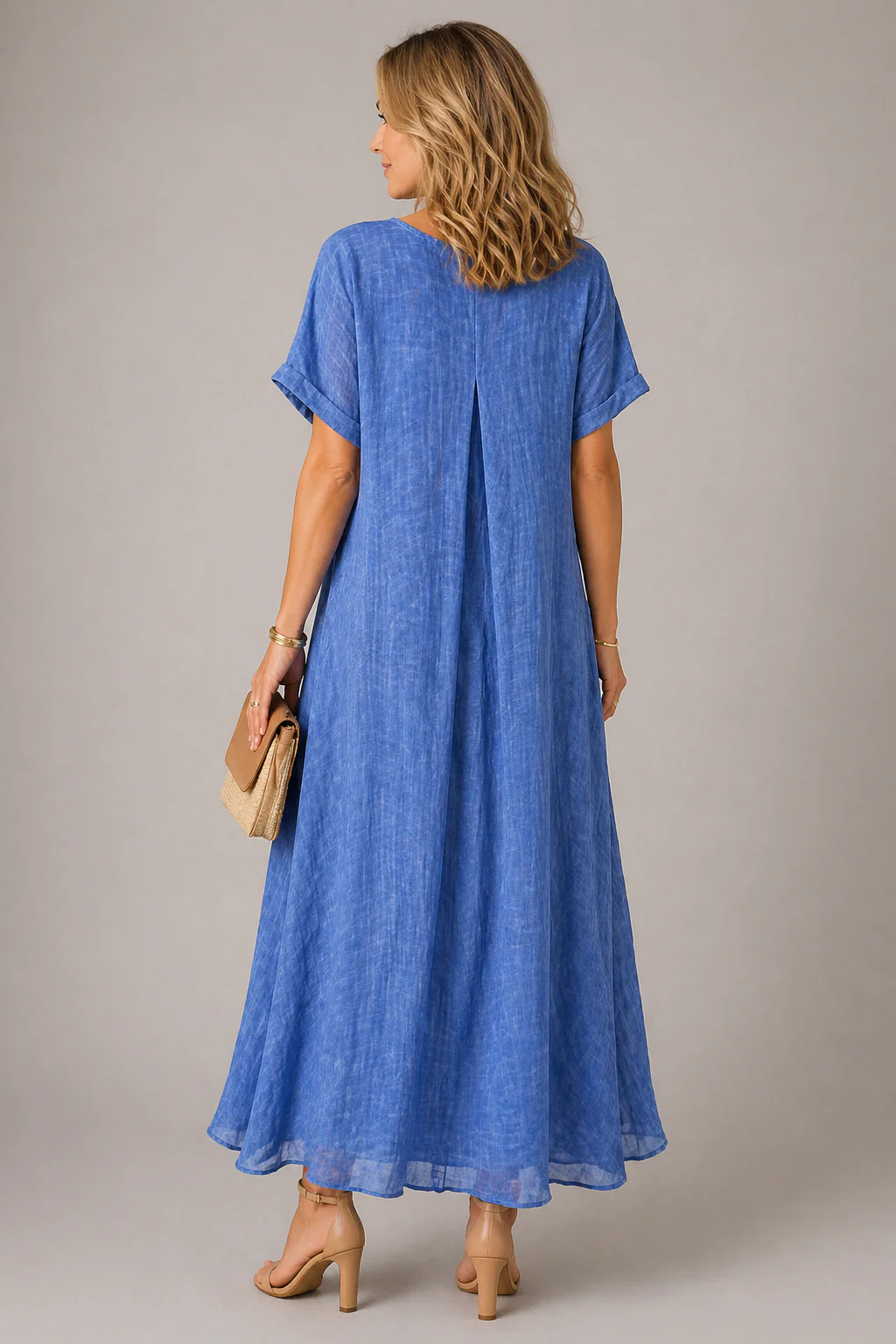 Robe femme decontractee a col V - Fluide et confortable - Image 3