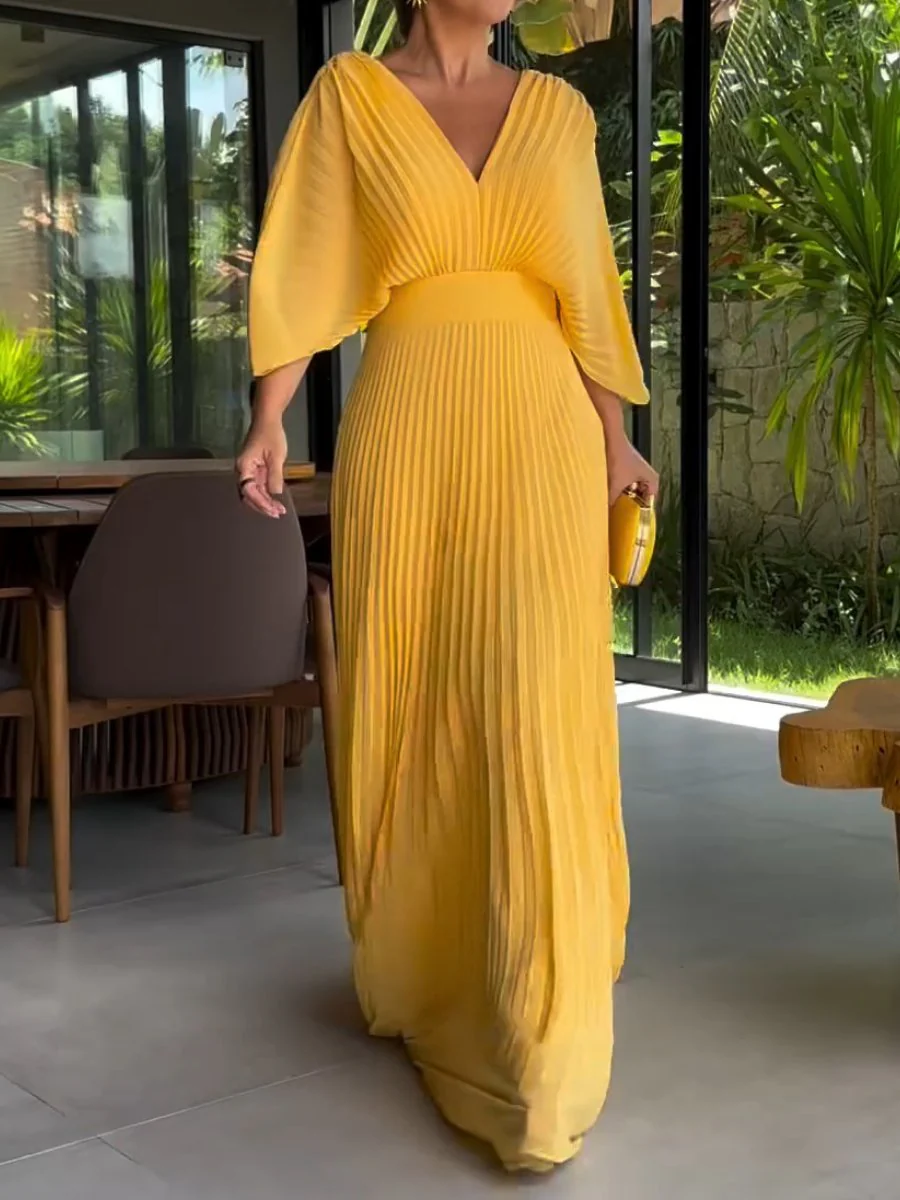Robe Femme Élégante Plissée – Silhouette Flottante et Légère