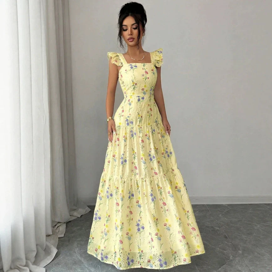 Robe femme fleurie a fines bretelles style francais - Legere et romantique - Image 4