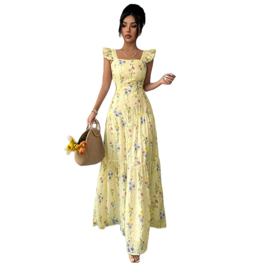 Robe femme fleurie a fines bretelles style francais - Legere et romantique - Image 5