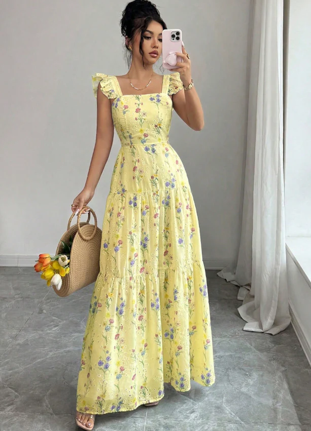 Robe femme fleurie a fines bretelles style francais - Legere et romantique - Image 6