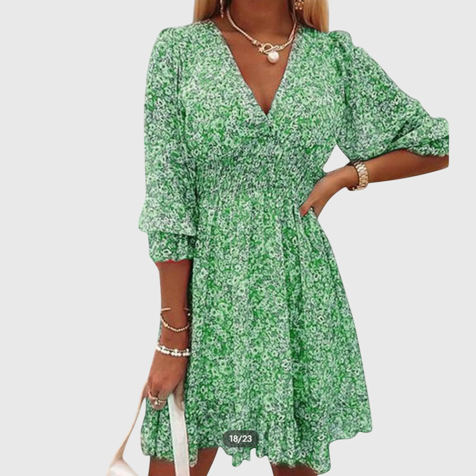 Robe Fleurie à Manches Bouffantes Elisa – Légèreté et Confort pour l’Été - Image 3