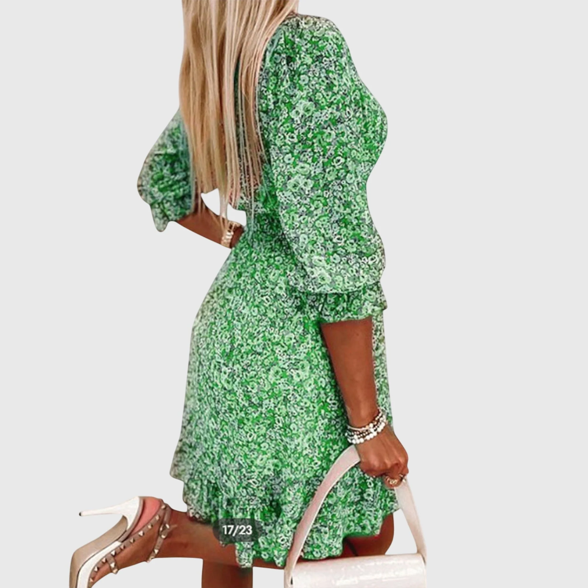 Robe Fleurie à Manches Bouffantes Elisa – Légèreté et Confort pour l’Été - Image 4