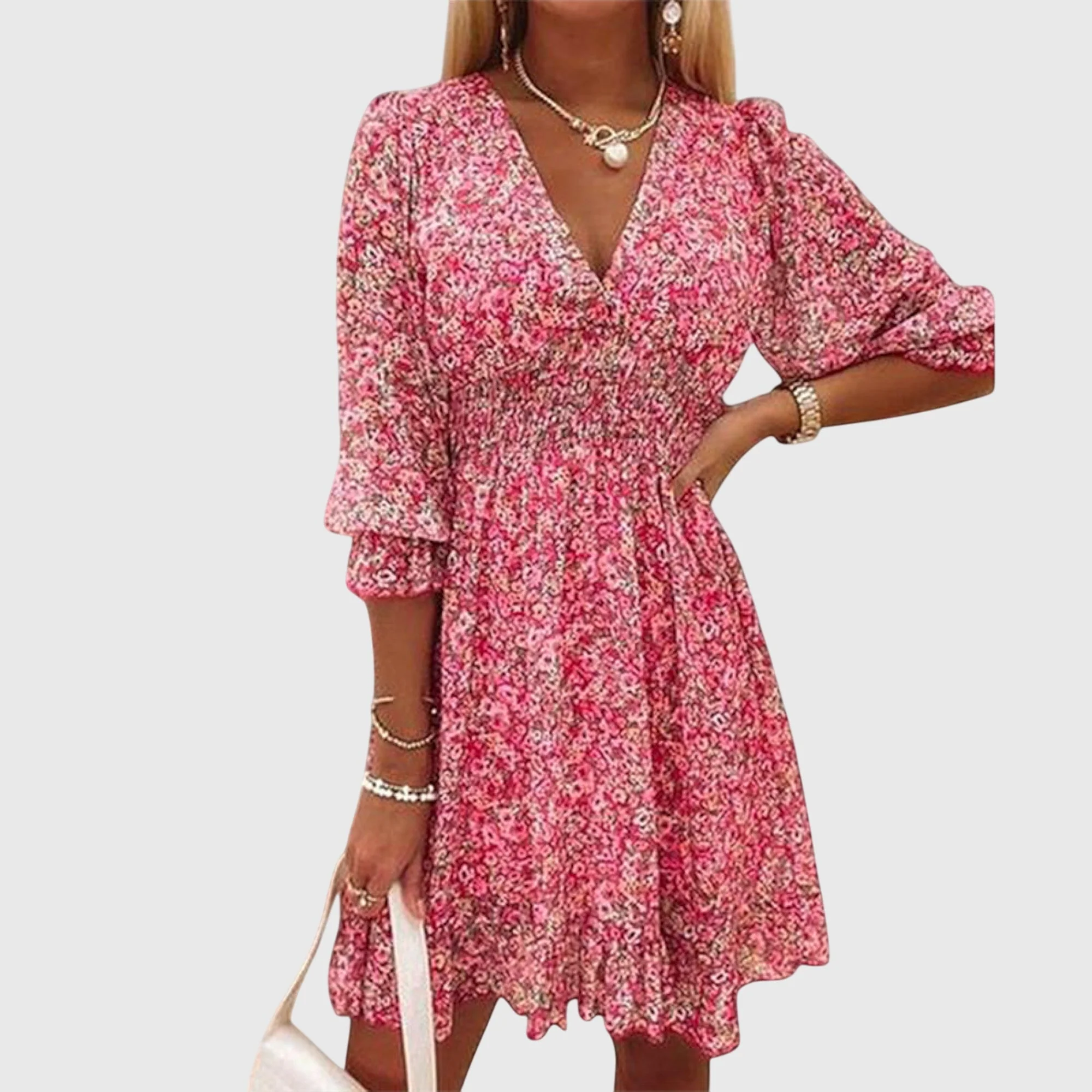 Robe Fleurie à Manches Bouffantes Elisa – Légèreté et Confort pour l’Été - Image 5