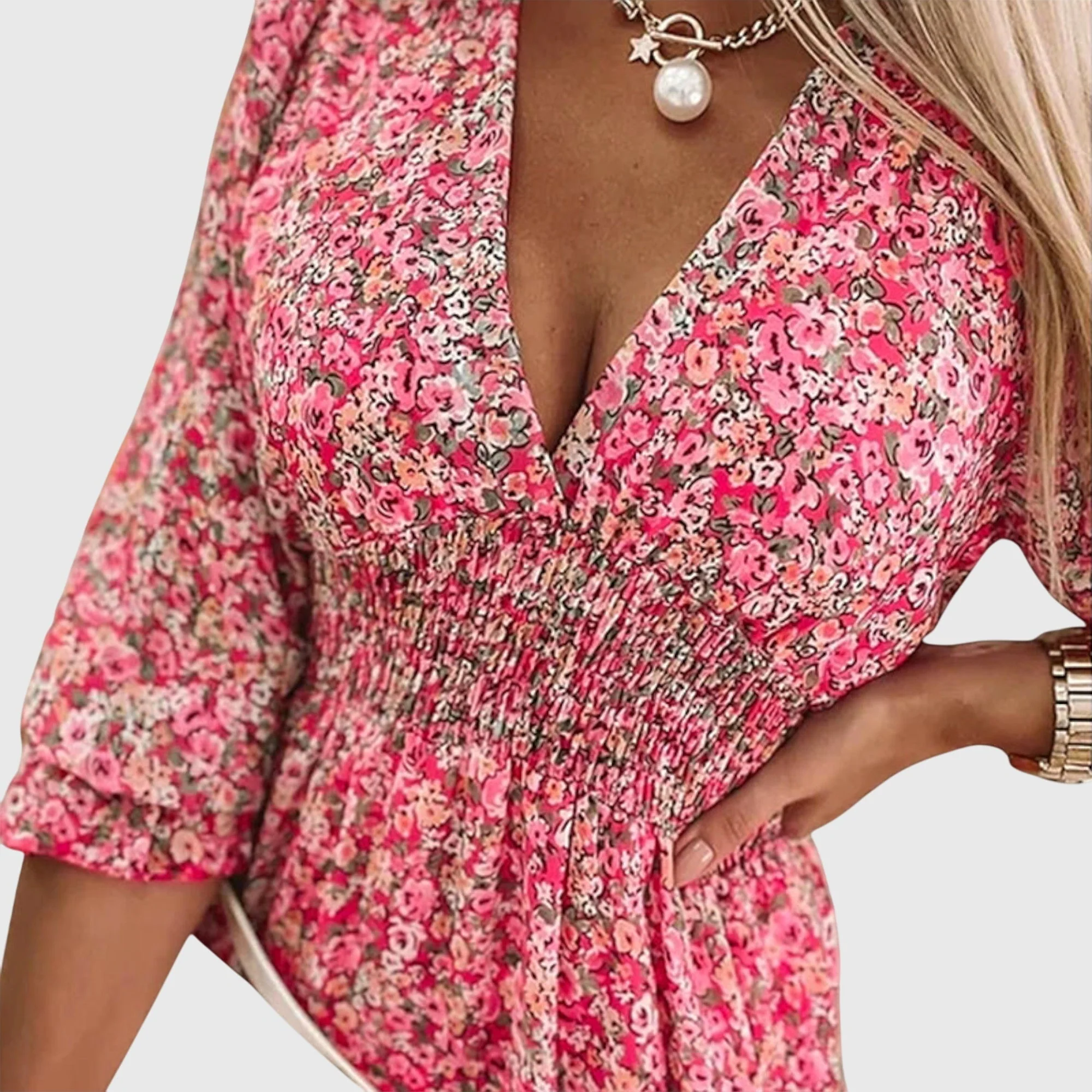 Robe Fleurie à Manches Bouffantes Elisa – Légèreté et Confort pour l’Été - Image 6