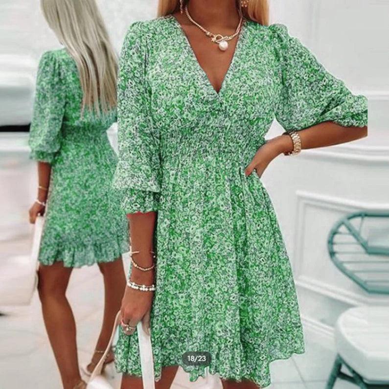 Robe fleurie élégante pour femme – Style chic et décontracté pour les fêtes d'été - Image 2