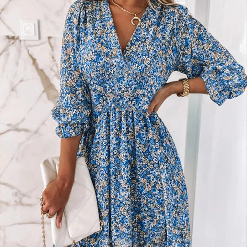 Robe fleurie élégante pour femme – Style chic et décontracté pour les fêtes d'été - Image 4