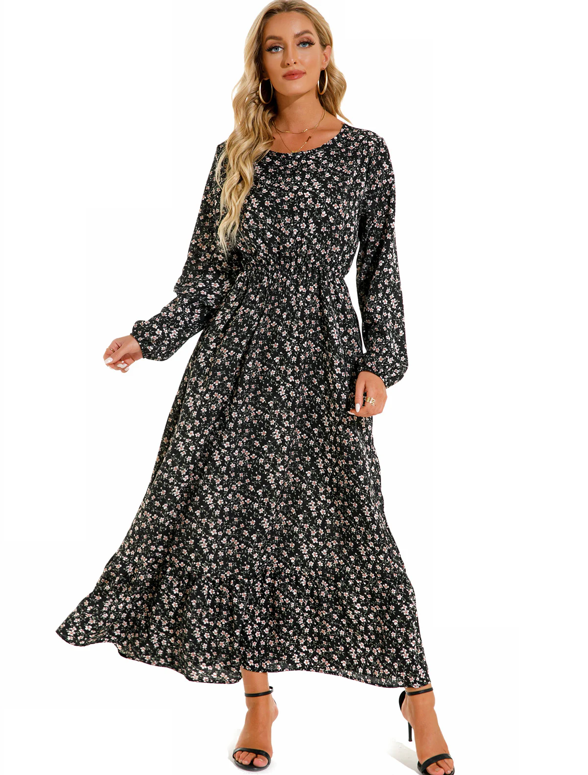 Robe Fleurie Polyvalente en Mousseline pour Femme – Style Élégant à Col Rond - Image 14