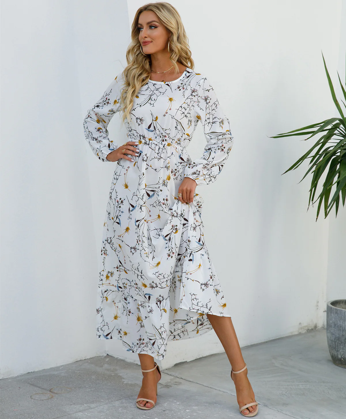 Robe Fleurie Polyvalente en Mousseline pour Femme – Style Élégant à Col Rond - Image 16