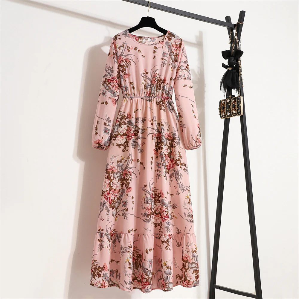 Robe Fleurie Polyvalente en Mousseline pour Femme – Style Élégant à Col Rond - Image 20