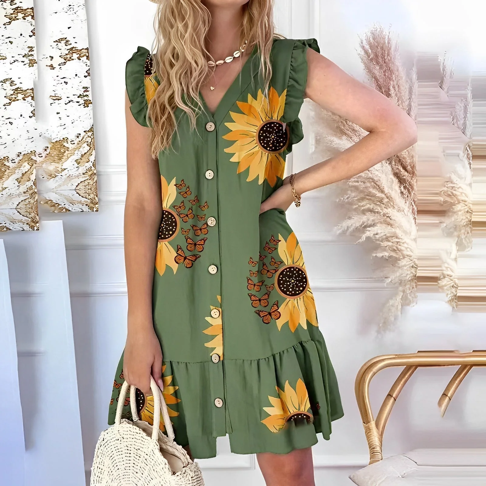 Robe fluide à motif coloré – Légèreté et style estival - Image 2