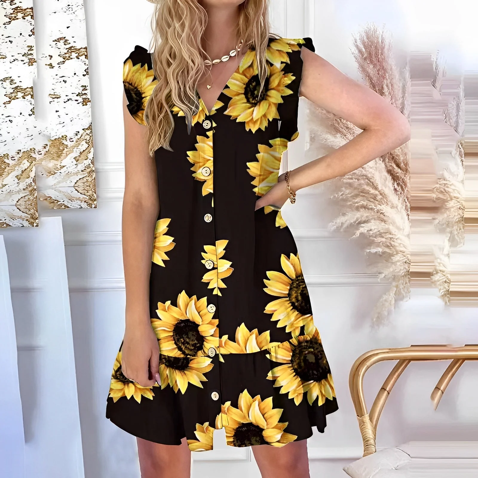 Robe fluide à motif coloré – Légèreté et style estival - Image 3