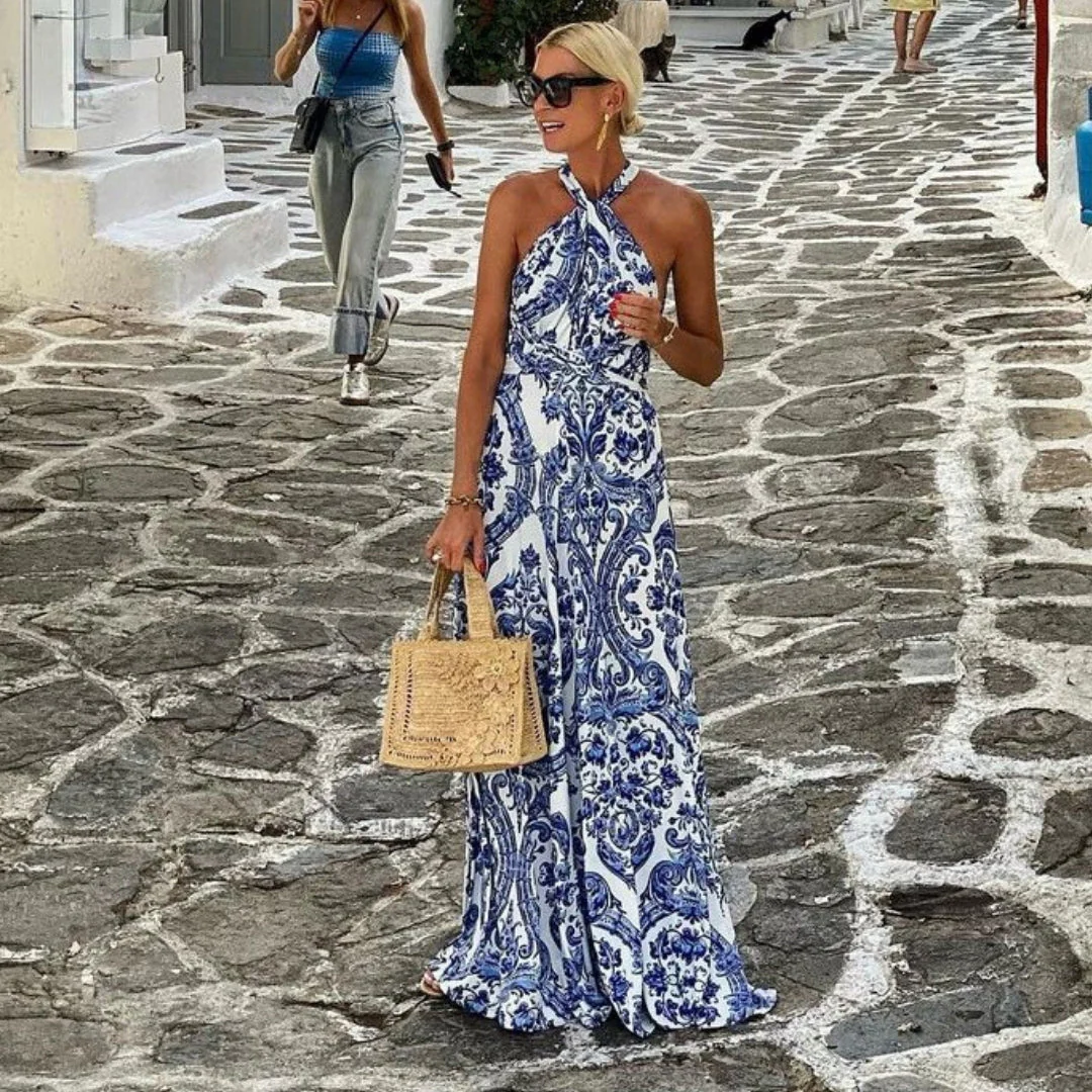 Robe halter femme dos nu a coupe fluide - Elegante et feminine - Image 3