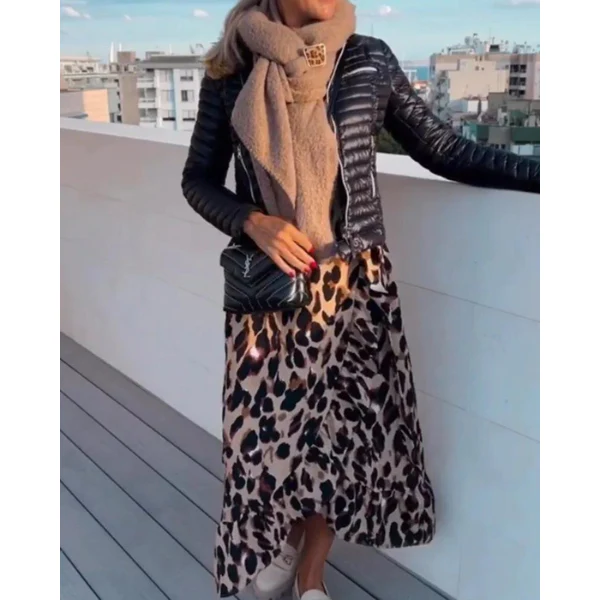 Robe imprimé léopard pour femme – Col en V, style estival décontracté et sexy - Image 6