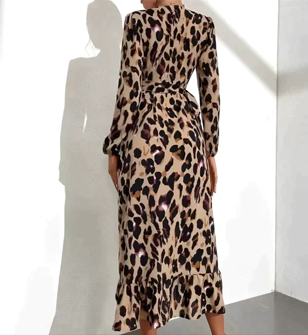 Robe imprimé léopard pour femme – Col en V, style estival décontracté et sexy - Image 7