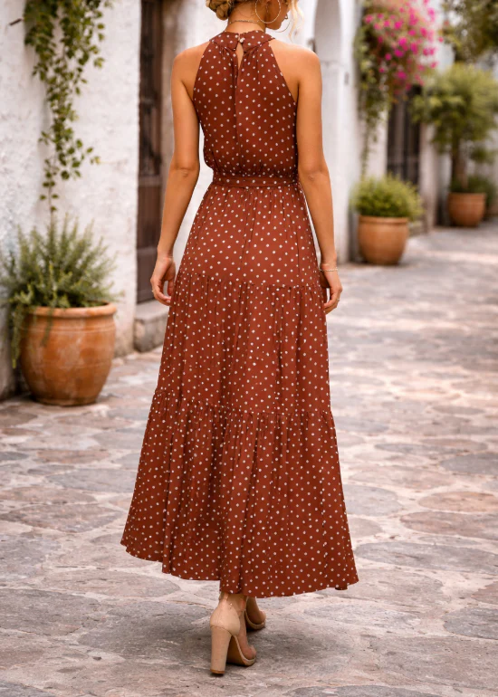 Robe longue à pois pour femme – Style estival fluide, décontracté et chic - Image 4