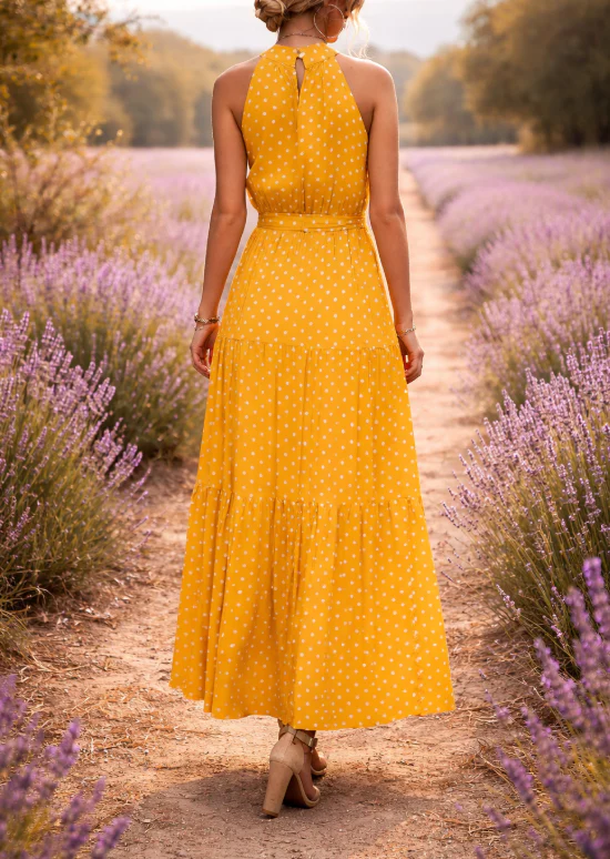 Robe longue à pois pour femme – Style estival fluide, décontracté et chic - Image 6