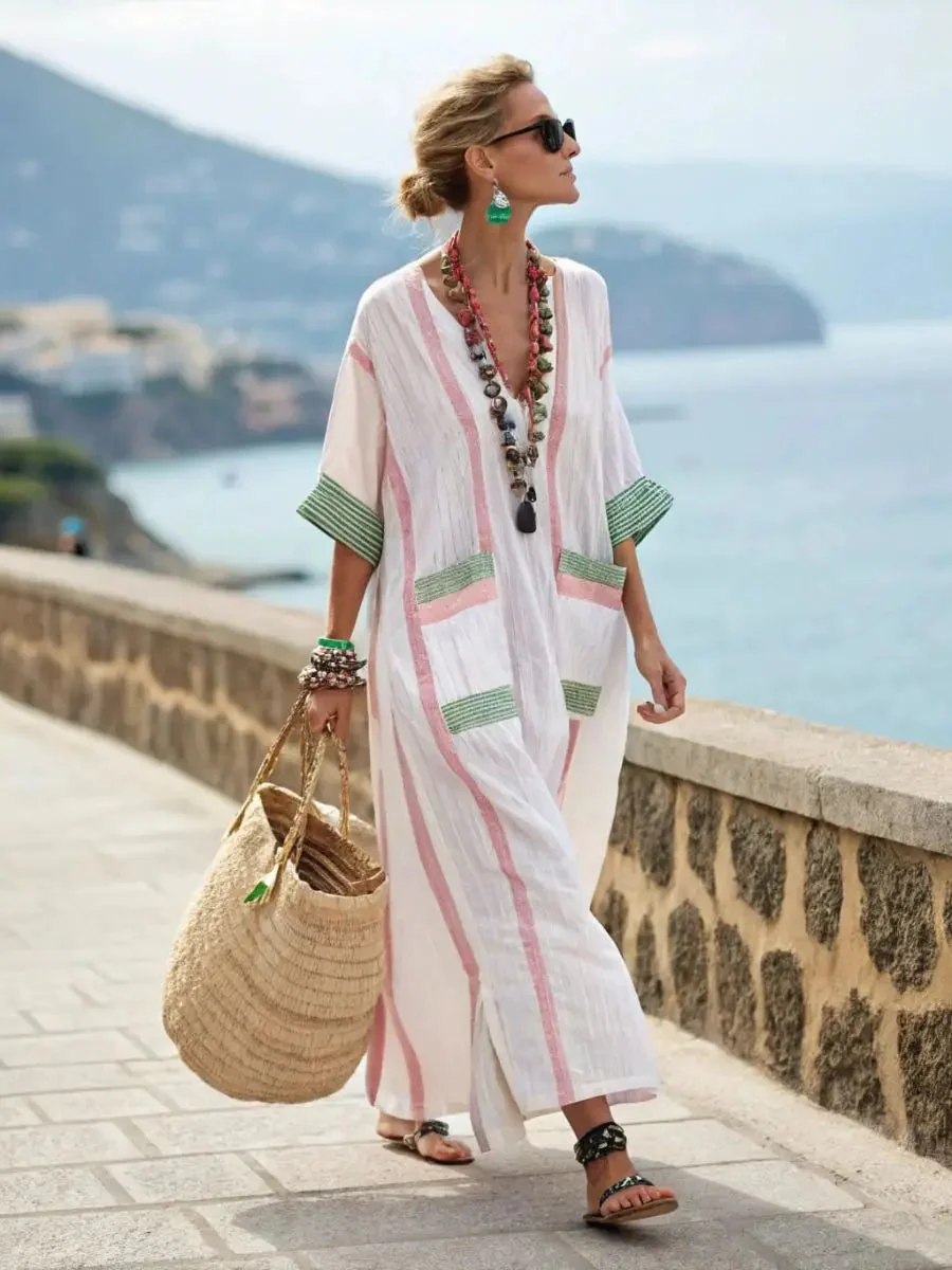 Robe Longue Blanche Fleurie Femme - Robe Maxi Élégante à Manches Longues - Image 6