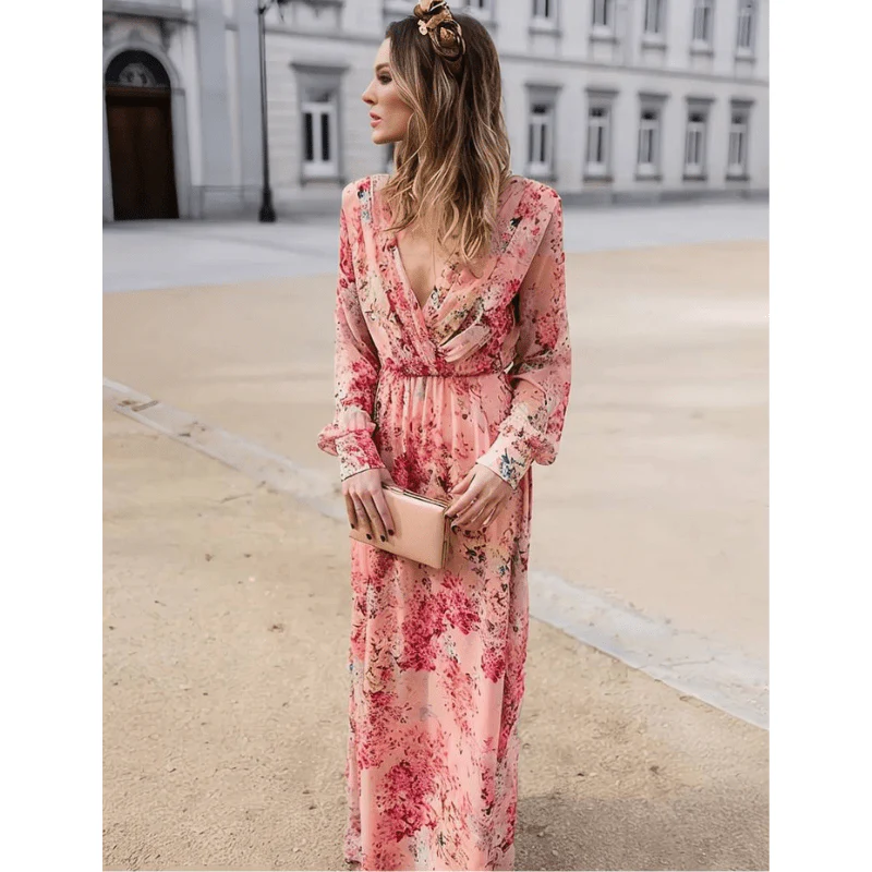 Robe longue bohème fleurie femme – Charme romantique et fluide - Image 3