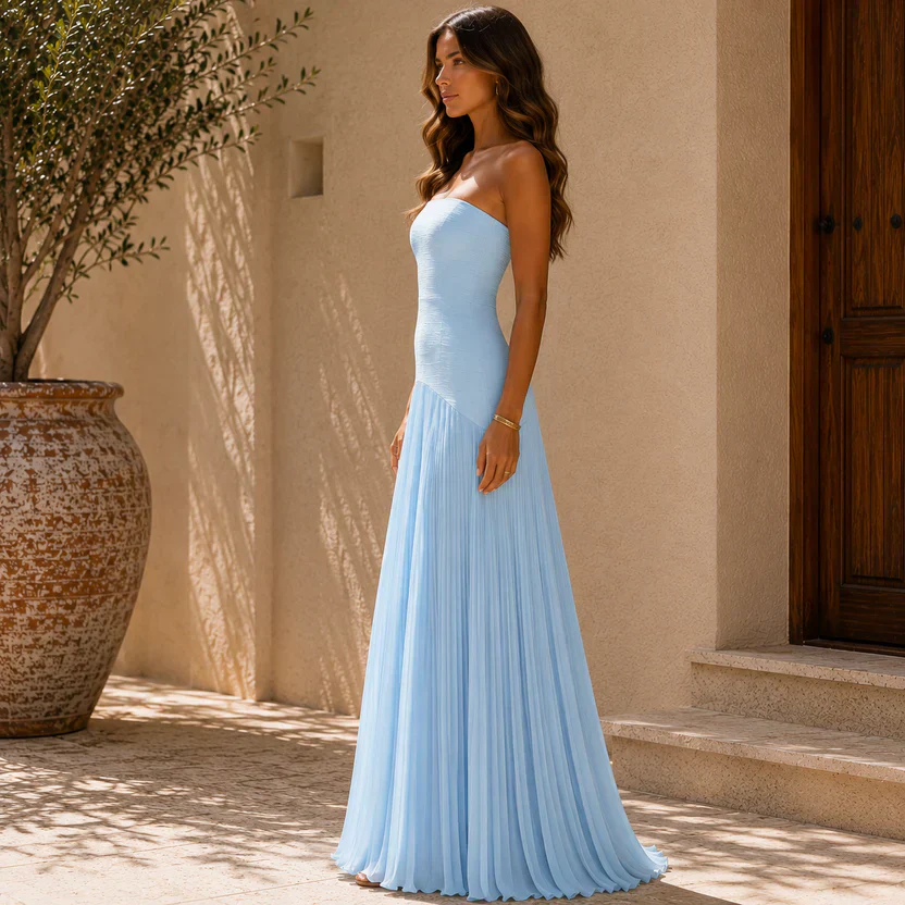 Robe longue bustier femme drapee - Elegante et raffinee - Image 7