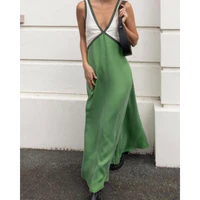 Robe longue contrastée pour femme – Style élégant et fluide pour les soirées - Image 6