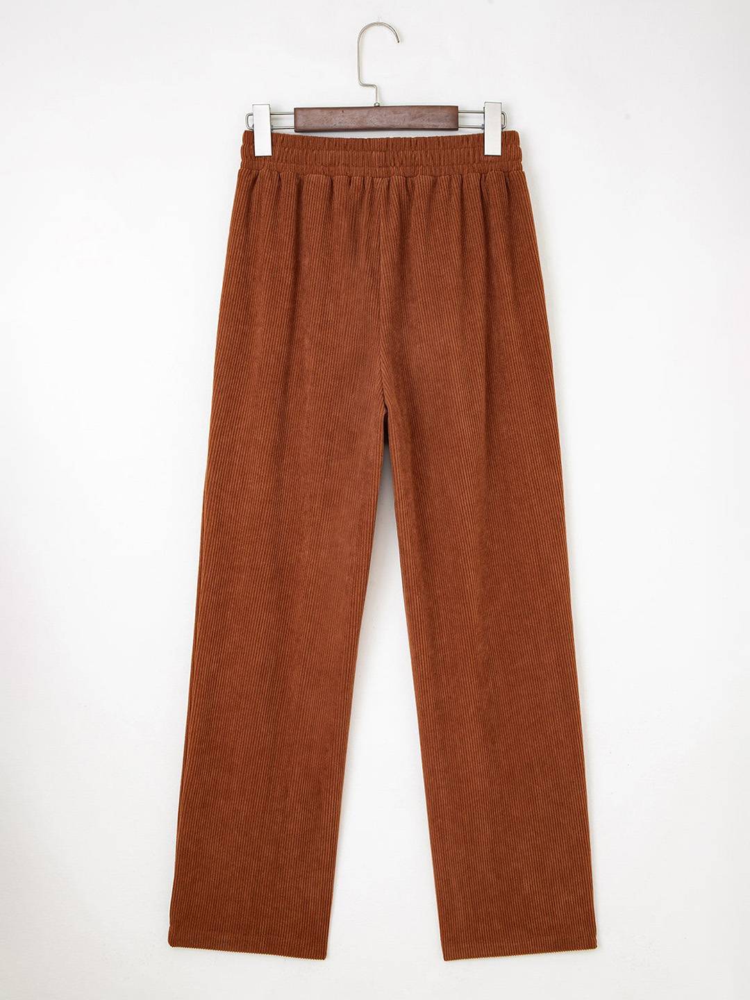 Pantalon Large Élégant en Velours pour Femme – Style Décontracté Chic Uni avec Cordon - Image 8