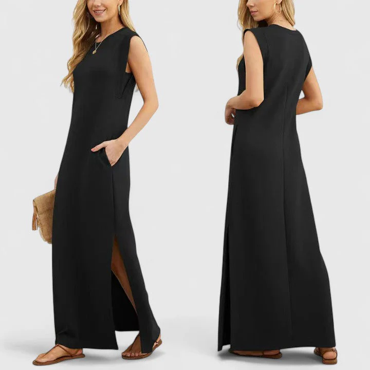 Robe Longue Femme d’Été à Col Rond – Robe Décontractée Ample - Image 2