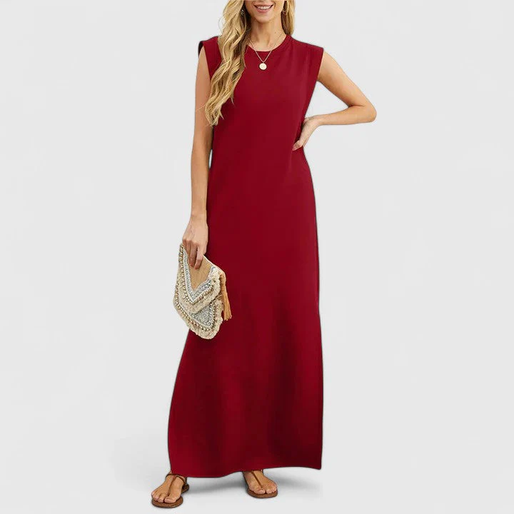Robe Longue Femme d’Été à Col Rond – Robe Décontractée Ample - Image 7