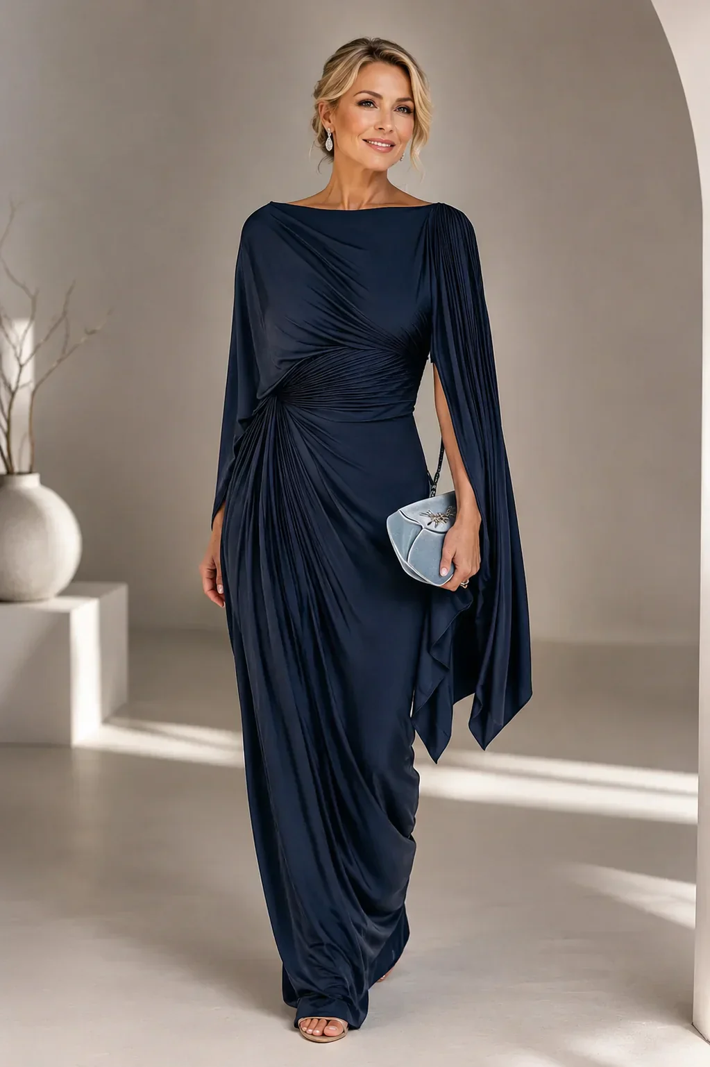 Robe longue femme plissee - Fluide et elegante - Image 2